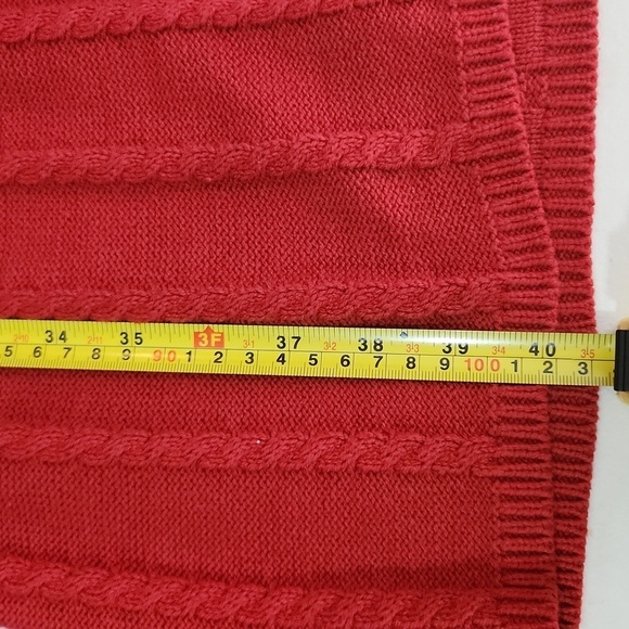 Style & Co Womens Sweater Size 3X Cable Knit Tunic Top Deep Red Shoet Sleeve - Picture 6 of 8